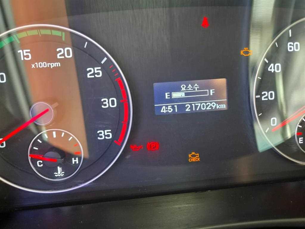 현대 올뉴마이티 2.5톤 냉동탑 2017년식 계기판