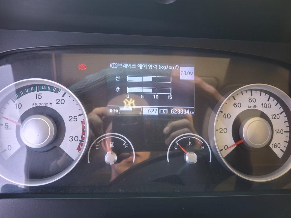 현대 메가트럭 5톤 윙바디 2017년식 계기판 623,894km