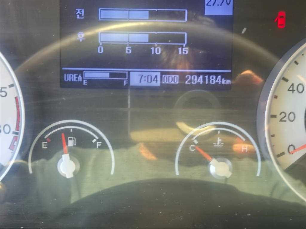 현대 메가트럭 5톤 음식물수거차 2020년식 ODO 294,184km, 요소수 게이지