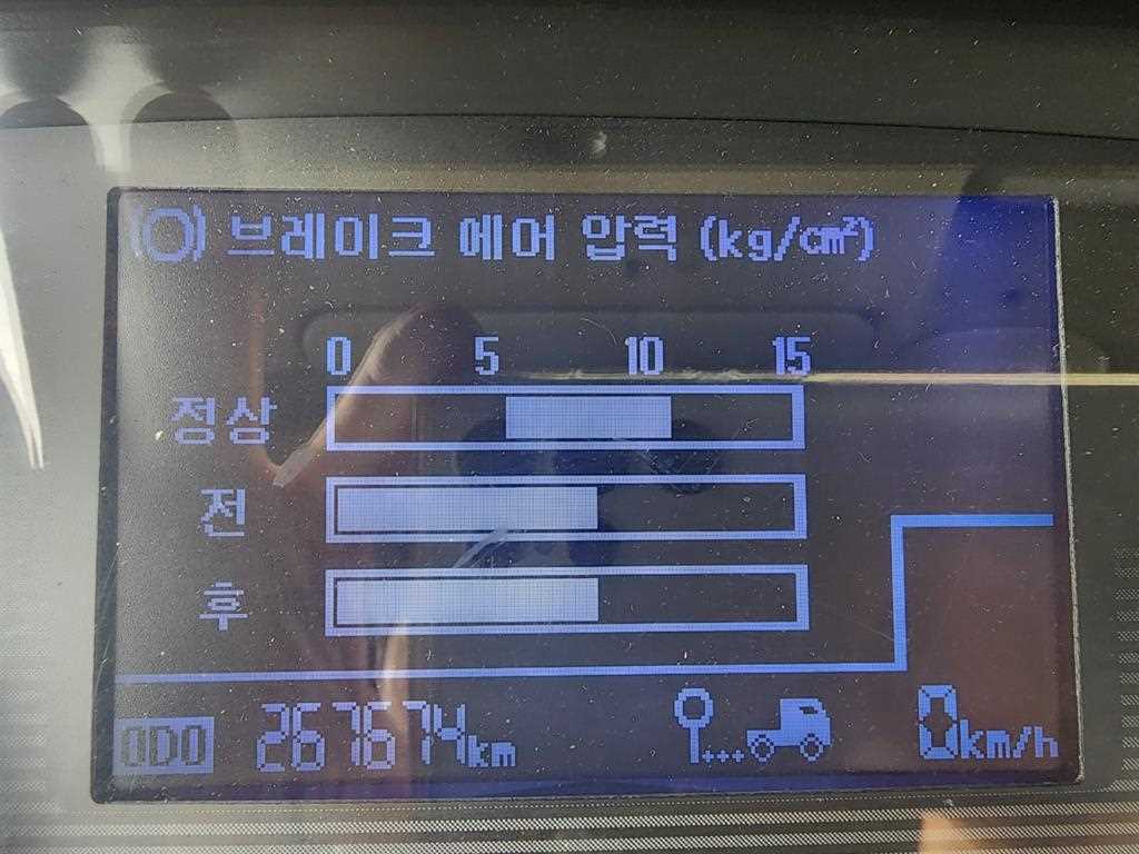 현대 메가트럭 5톤 집게차 2015년식 에어 압력 게이지, 267,674km