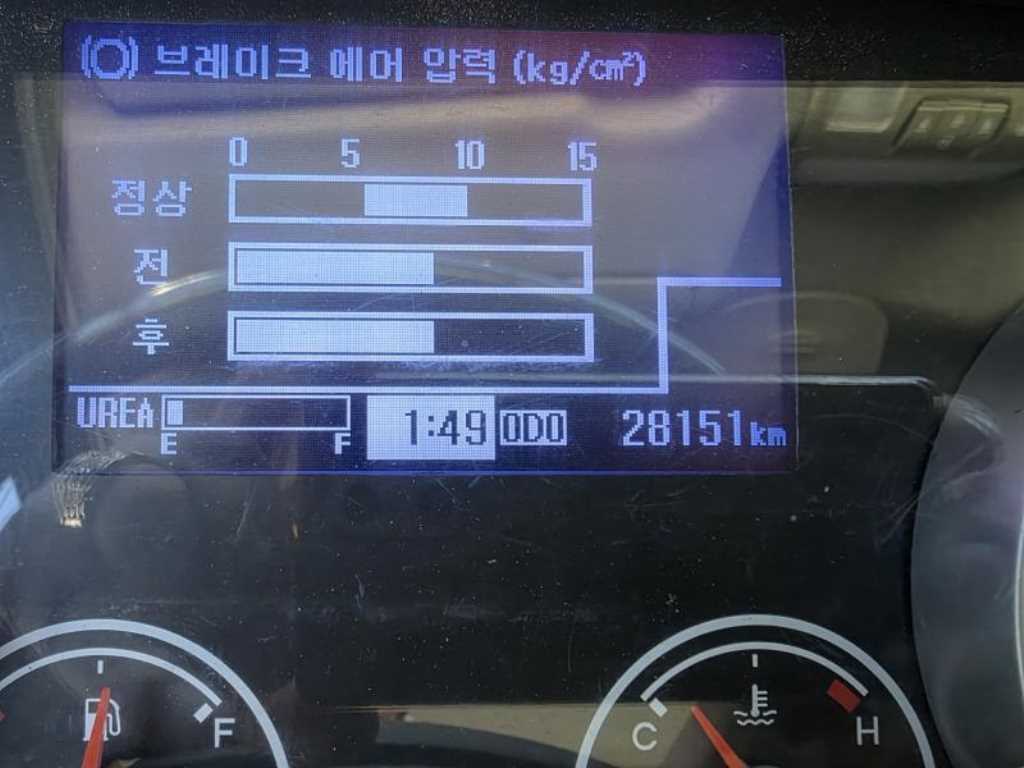 현대 메가트럭 5톤 카고크레인 2017년식 에어 압력 막대, 주행 28,151km